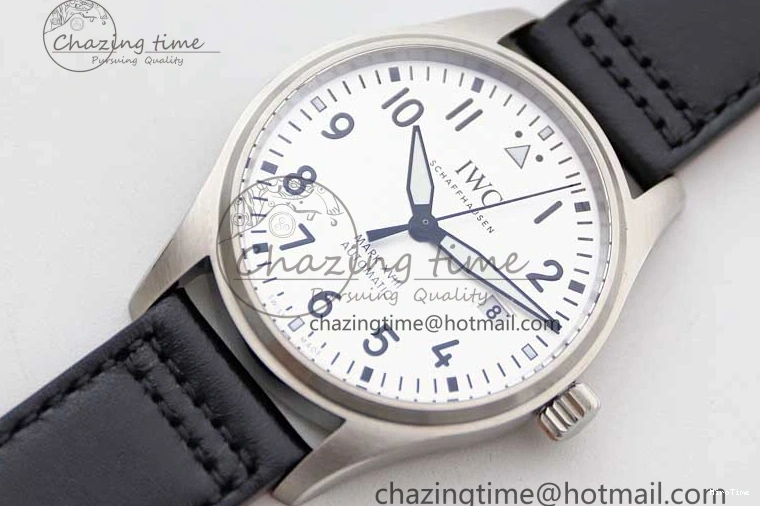 MIROTIME 0131 UrbanStyle Mark XVIII IW327012 SS M+F 1:1 Best Edition White Dial on Black Leather Strap A 7054